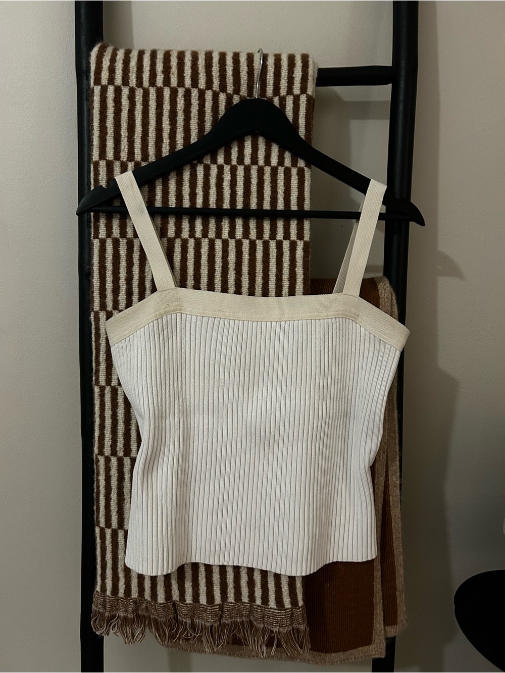 Vintage Tommy Hilfiger Ribbed Cream Knit Tank Top